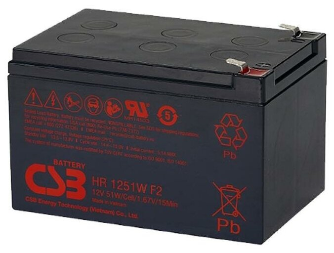Аккумулятор CSB 12V 51Вт/Эл (HR1251W F2)