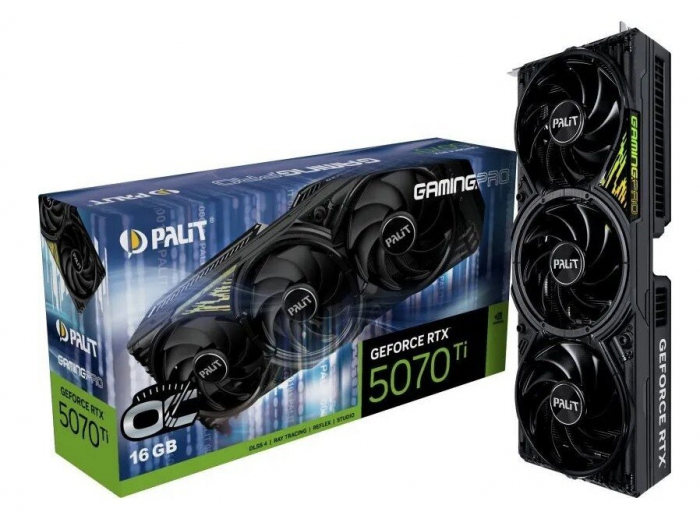 Видеокарта Palit nVidia GeForce RTX 5070 Ti GamingPro OC 16Gb (NE7507TS19T2-GB2031A)