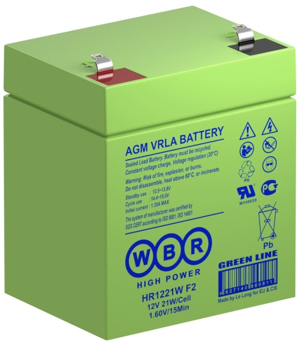 Аккумулятор WBR 12V 21Вт/Эл (HR1221W F2-WBR)