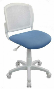 Кресло детское CH-W296NX/26-24 Бюрократ CH-W296NX белый TW-15 сиденье голубой 26-24 сетка/ткань крестов. пластик пластик белый