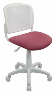 Кресло детское CH-W296NX/26-31 Бюрократ CH-W296NX белый TW-15 сиденье розовый 26-31 сетка/ткань крестов. пластик пластик белый