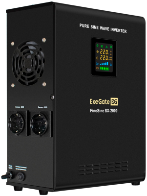ИБП + батарея ExeGate FineSine SX-2000.LCD.AVR.2SH (EX296590RUS)