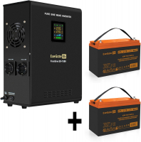 Инвертор ExeGate FineSine SX-1500/2 x HRL 12-100 (12В, 100Ач), 1500 ВА, 1.05 кВт, черный (EX296578RUS)