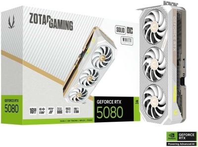 Видеокарта Zotac GeForce RTX 5080 Solid OC White Edition 16Gb (ZT-B50800Q-10P)