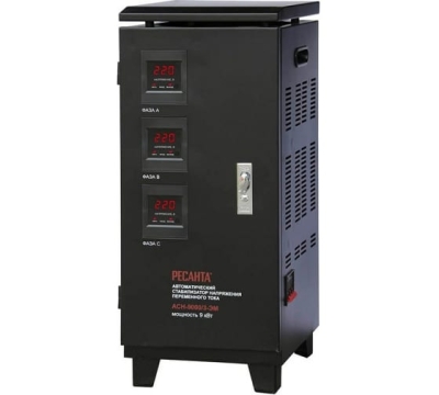 Стабилизатор напряжения Ресанта аСН-9 000/3-ЭМ (63/4/4)