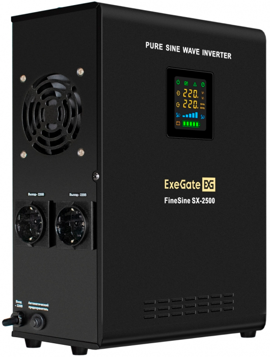 ИБП + батарея ExeGate FineSine SX-2500.LCD.AVR.2SH (EX296623RUS)