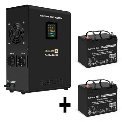 ИБП + батарея ExeGate FineSine SX-2500.LCD.AVR.2SH (EX296613RUS)