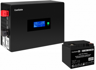 Инвертор ExeGate IdealSine SR-600/DT 1240 (12В, 40Ач) , 600 VA, 600 Вт, черный (EX297384RUS)