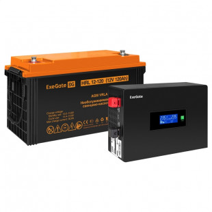 Инвертор ExeGate IdealSine SR-600/HRL 12-120 (12В, 120Ач) , 600 VA, 600 Вт, черный (EX297398RUS)