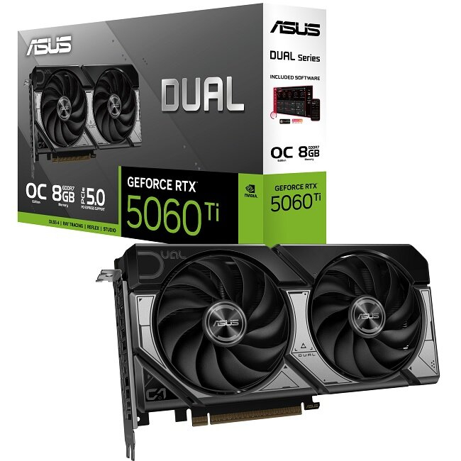 Видеокарта Asus GeForce RTX 5060 Ti 8Gb DUAL-RTX5060TI-O8G (90YV0MP2-M0NA00)