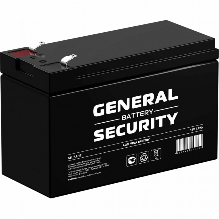 Аккумулятор General Security 12V 7,2Ah (GSL7.2-12)