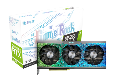 Видеокарта Palit GeForce RTX 3070 GameRock V1 (LHR) (NE63070019P2-1040G)