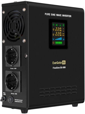 ИБП + батарея ExeGate FineSine SX-500.LCD.AVR.2SH (EX296503RUS)
