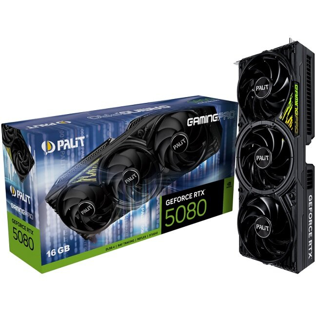 Видеокарта Palit nVidia GeForce RTX 5080 GamingPro OC 16Gb (NE75080S19T2-GB2031A)