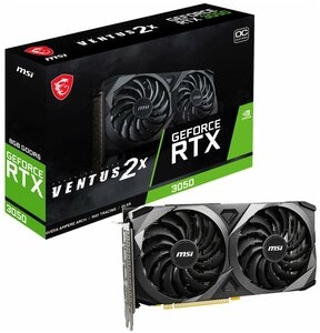 Видеокарта MSI GeForce RTX 3050 MSI 8Gb (RTX 3050 VENTUS 2X XS 8G OC)