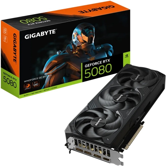Видеокарта Gigabyte nVidia GeForce RTX 5080 (GV-N5080WF3-16GD)